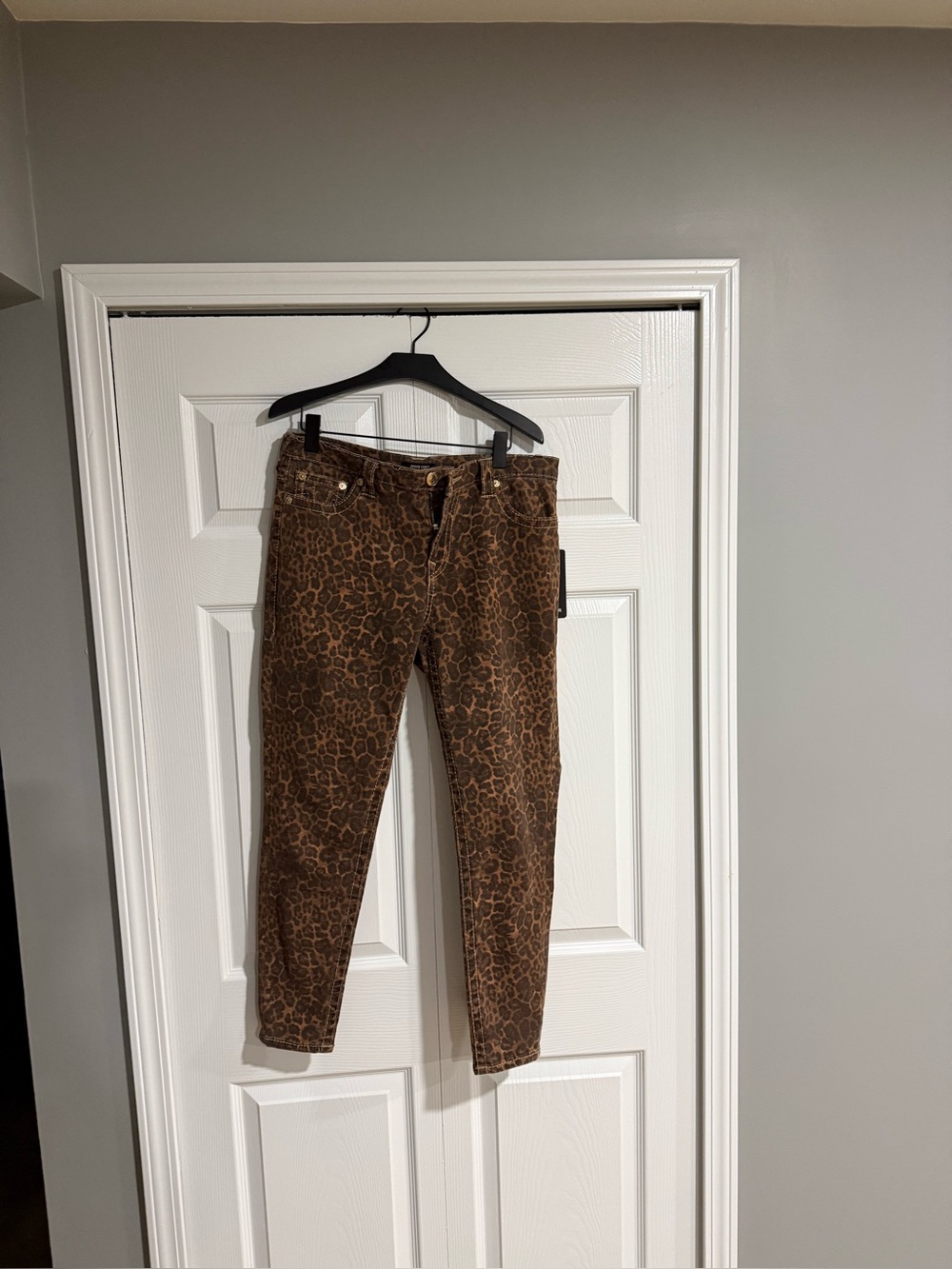 True Religion Brown Animal-Print Skinny Jeans